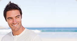 Male who has undergone male hairloss treatment